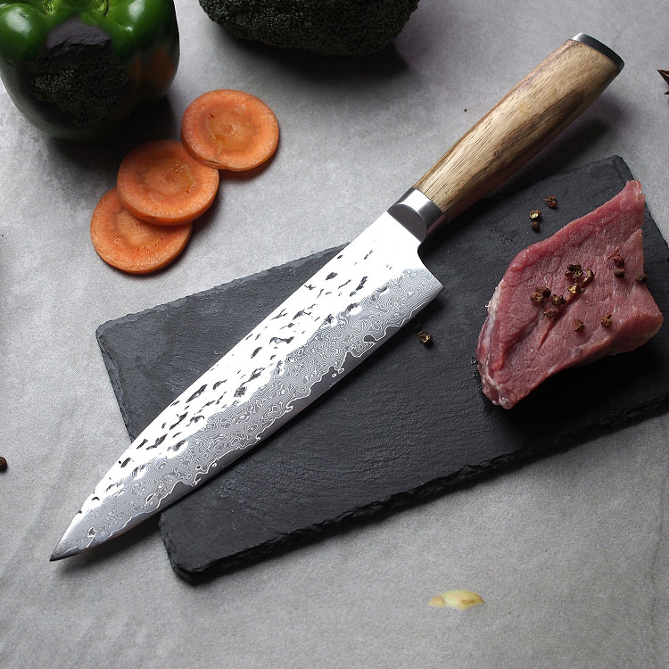 Hammer and 8 inches in Damascus steel knife knife handle log multi-purpose western-style food restaurant chef knife gift boxes